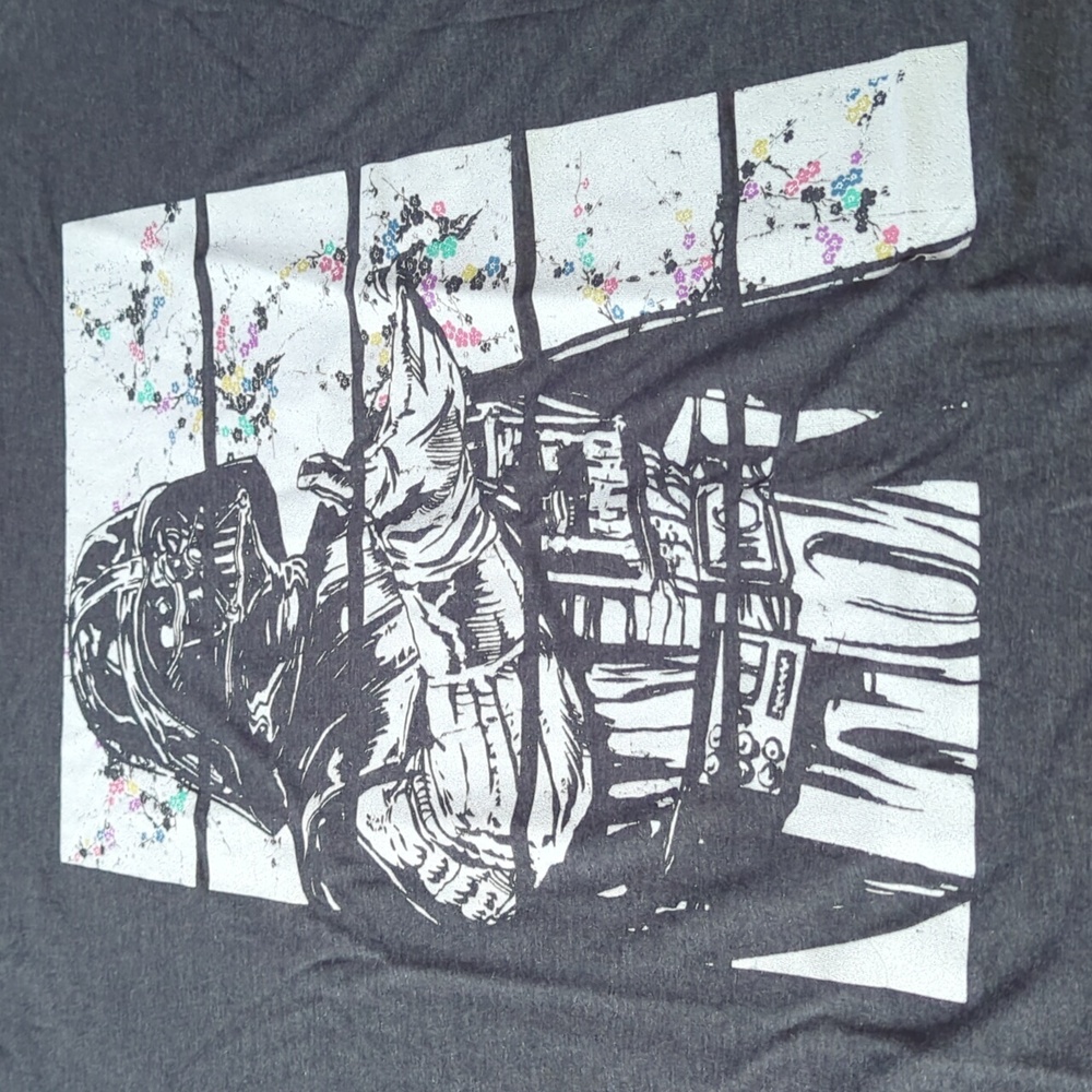 Darth Vader Panel & Flower Pattern T-shirt